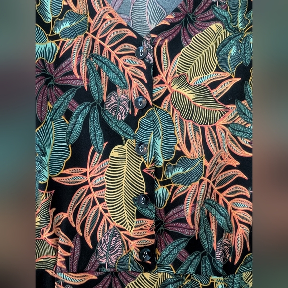Tropical Print Women's Dress - Picture 3 of 6